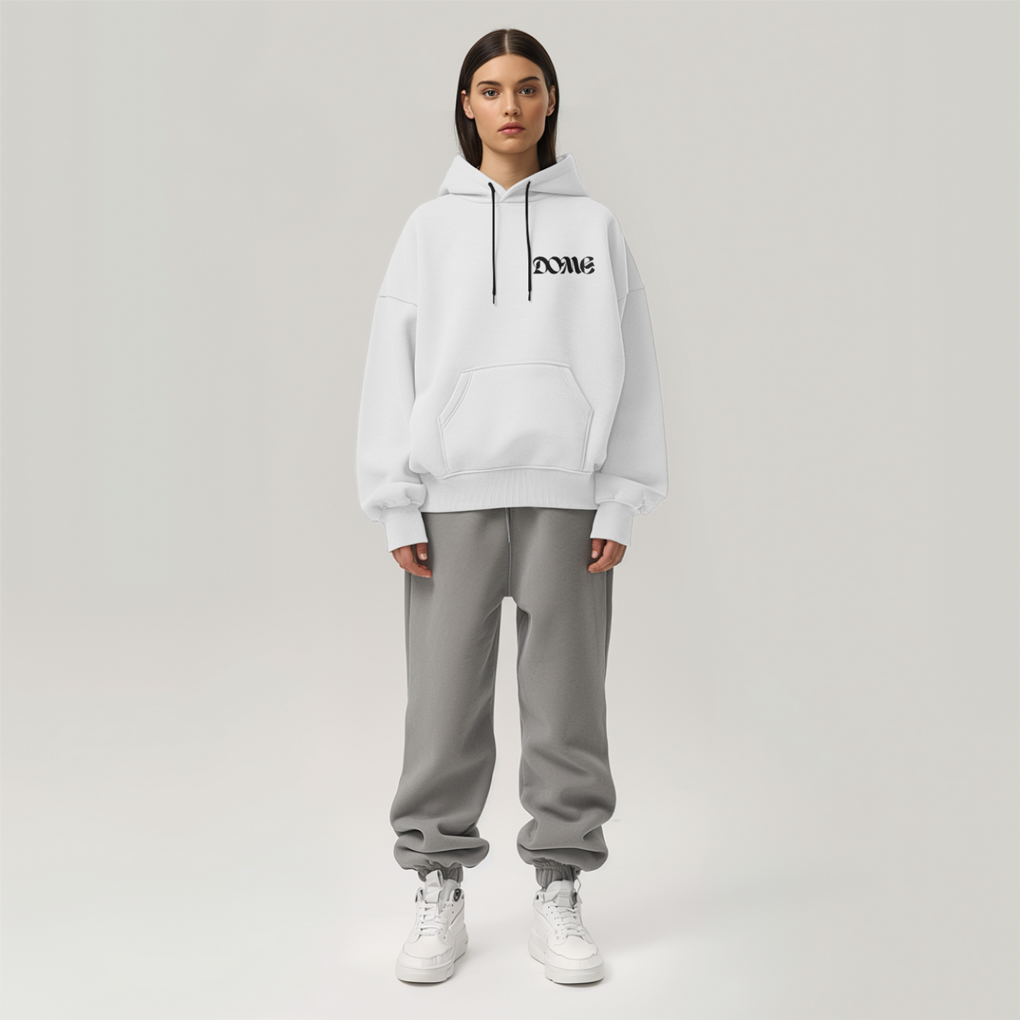 Female Hoodie Featured Dome - White