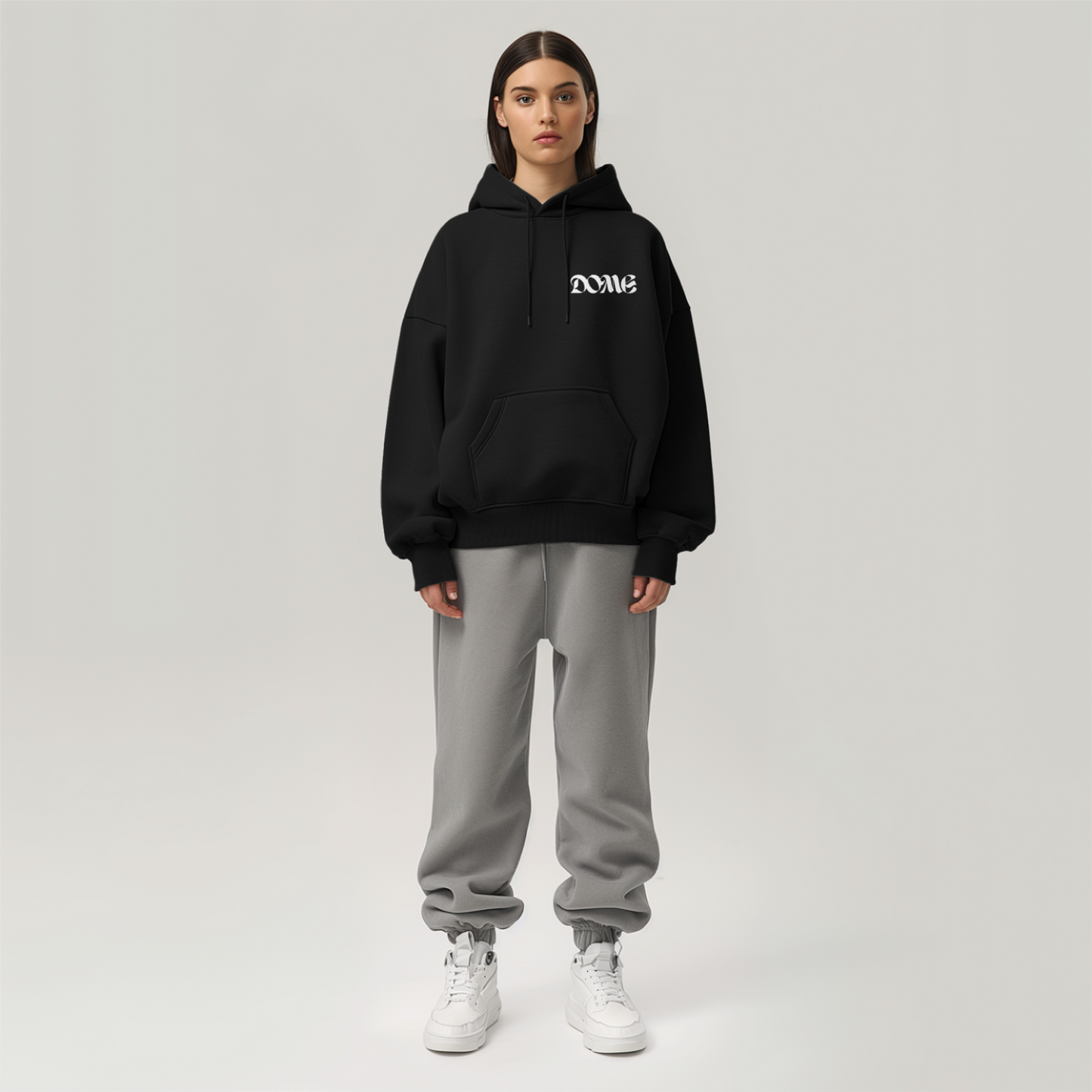 Female Hoodie Featured Dome - Black