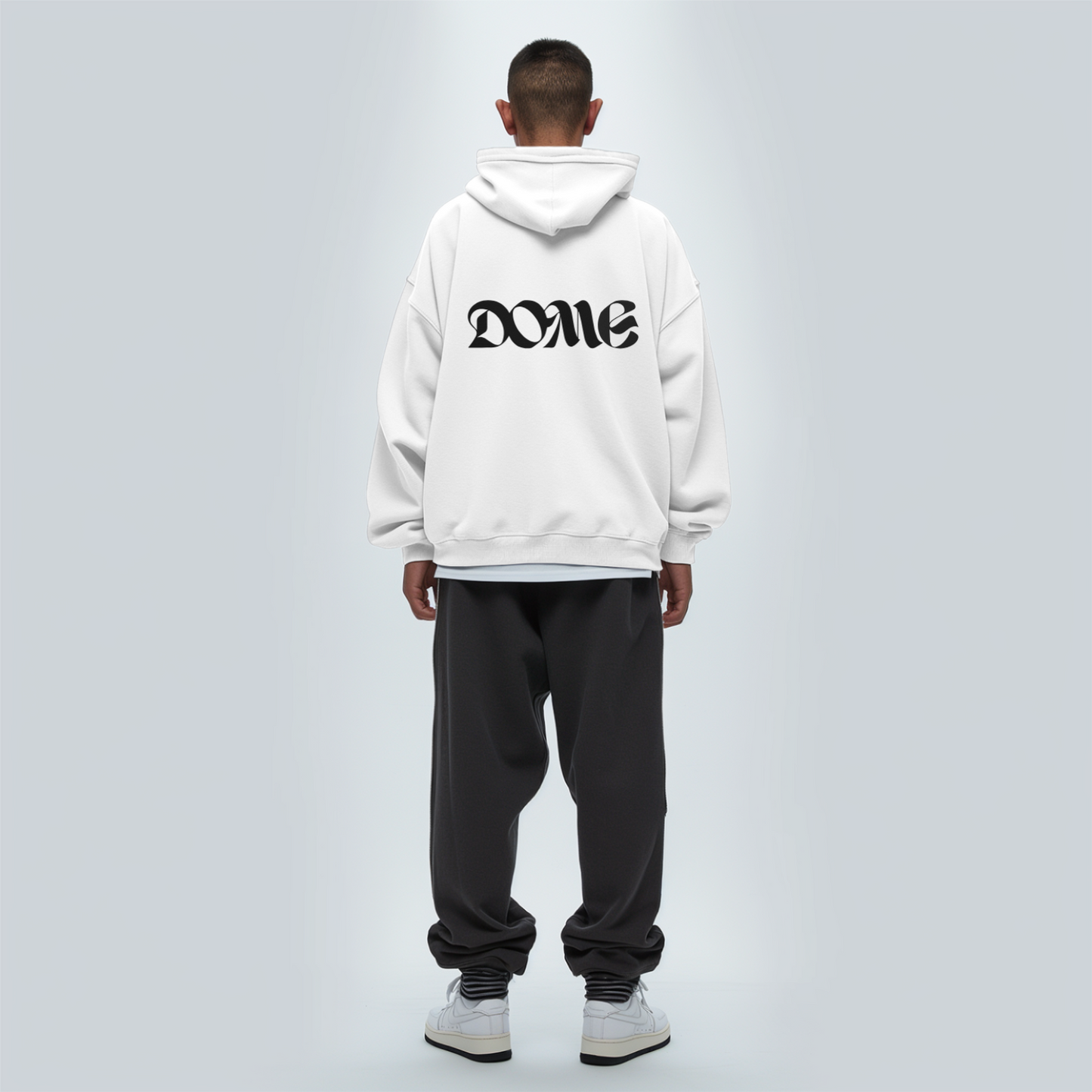 Male Hoodie Featured Dome - White